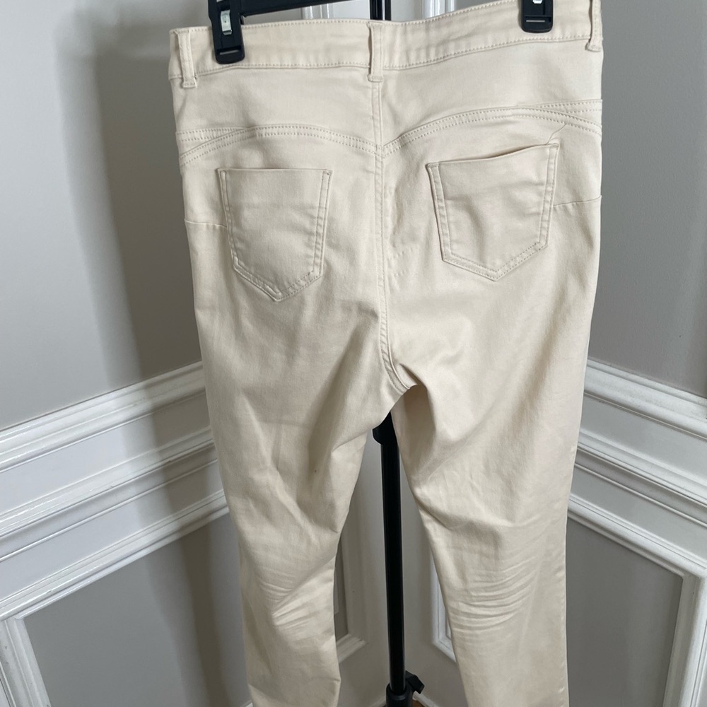 Calzedonia Cream Stretch Straight-Leg Pants - Picture 2 of 4
